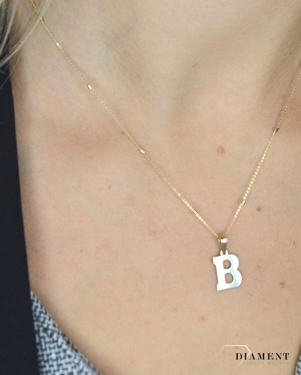 Złoty naszyjnik celebrytka z blaszkami złotymi Yes DIA-LAN-1217-585 1,5mm. Złoty naszyjnik celebrytka z blaszkami złotymi Yes.jpg